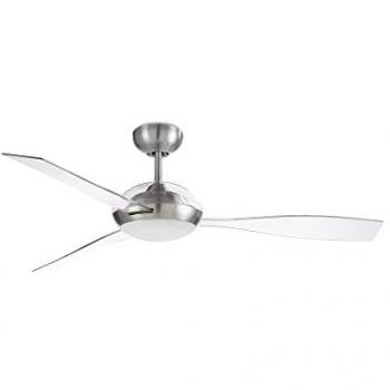 Ventilador de techo Sirocco LED 16W 3000K Níquel satinado Transparente 1027lm