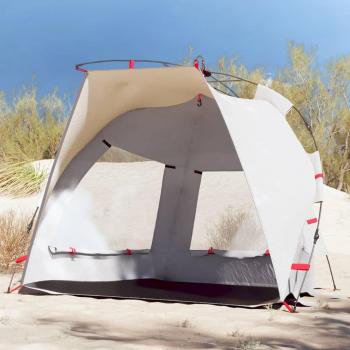 Tienda de playa impermeable para 2 personas con apertura rápida en color azul azur, gris y verde mar