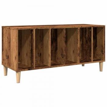 Mueble para discos de madera de ingeniería envejecida 100x38x48 cm