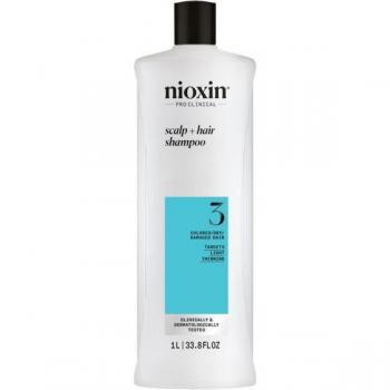 Nioxin System 3 Scalp + Hair Shampoo Anti-Hair Loss Shampoo for Coloured Hair 1000 ml
