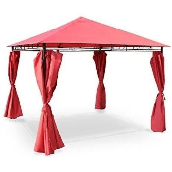Alice's Garden - Pergola con toldo 3x3m - rojo - TOLOSA