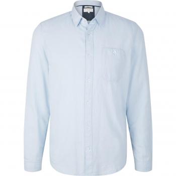 Camisa de Hombre Tom Tailor Regular Fit 100% Algodón Estructura Color Azul Claro Talla XL