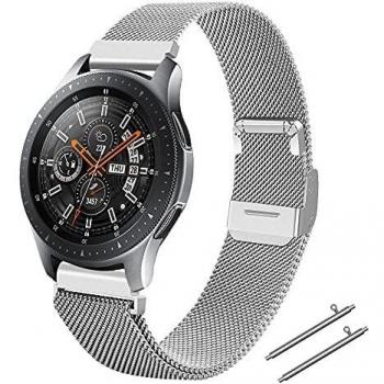 Coholl Correa Compatible con Huawei Watch GT 2/Huawei 46mm Sport/Classic/Active/Elite,Pulsera de Acero Inoxidable Correas Ajustables Reemplazo muñeca para Reloj,Mesh-Plate