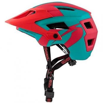 O'NEAL | Casco para Bicicleta de montaña | Enduro | Casco Ligero para Toda la montaña, fácil Ajuste, Almohadilla Que Absorbe el Sudor | Casco Defender 2.0 Solid | Adulto | Rojo Turquesa | Talla M/XS