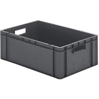 Caja de Transporte Apilable Euro 600x400x210 mm Gris con Paredes y Fondo Cerrados