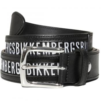 Bikkembergs Black Leather Di Calfskin Belt - 105 cm / 42 Inches, Male, Size: 105 CM