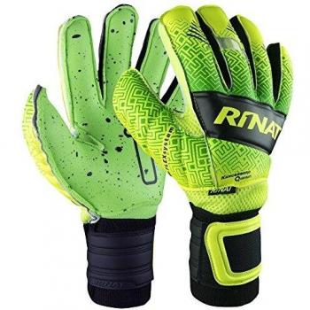 Rinat Kancerbero Quantum Spine Turf Guante de Portero, Unisex niños, Amarillo neón/Verde neón, 4