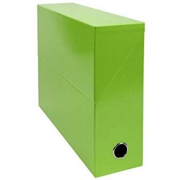 Caja archivadora Iderama, cartón, lomo 90 mm, formato A4, color verde anís