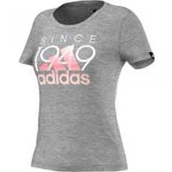 adidas 1949 Logo - Camiseta para mujer, color gris, talla S