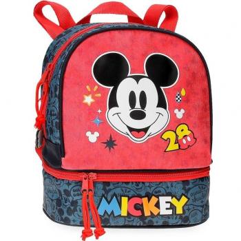 Mochila Infantil Mickey Get Moving 28cm con Portameriendas Isotérmico