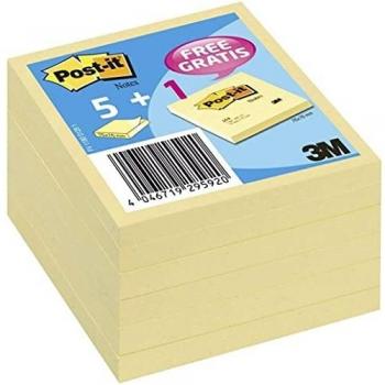 Post-It 654Y Notas adhesivas, 6 blocs