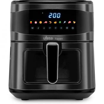 Freidora de Aire Digital Ufesa Raven 6.5L con Pantalla Táctil y Ventana 1700W Negra