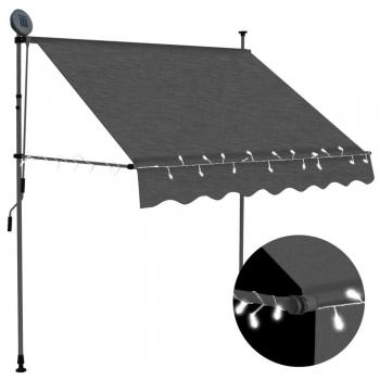 Toldo retráctil manual con LED 200 cm Antracita