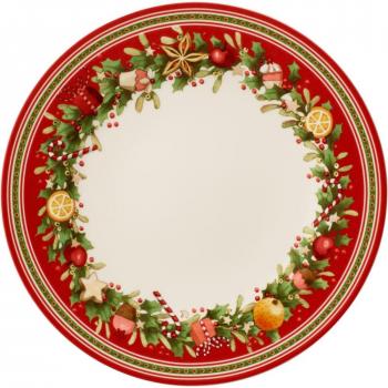 Villeroy & Boch Winter Bakery Delight 1486122621 Plato Llano, Porcelana, Rojo, 26.2x26.2x5.5 cm