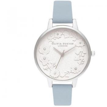 Reloj de Mujer Olivia Burton OB16AR04 con Correa de Piel en Color Azul Tiza (Ø 34 mm)
