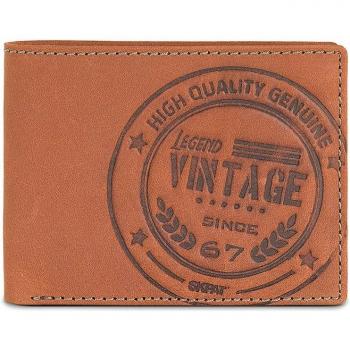 Cartera de hombre SKPAT Vintage de piel color marrón