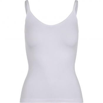 Camiseta de Tirantes Sin Costuras para Mujer Pieces, Blanco, Talla L/XL