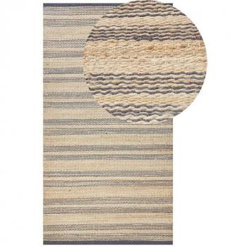 Alfombra de Yute y Algodón Beige 80 x 150 cm Hecha a Mano