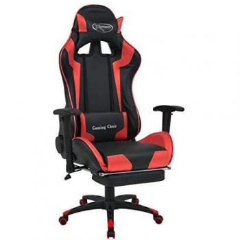 vidaXL Silla Escritorio Reclinable Roja Sillón Banco Asiento Giratoria Mueble
