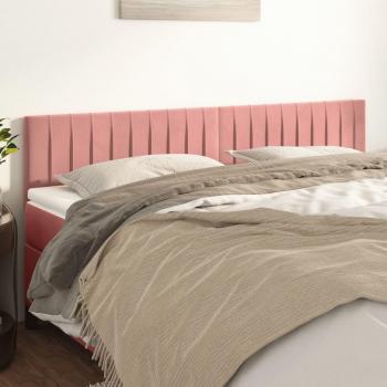 Cabeceros 2 piezas de terciopelo rosa 100x5x78/88 cm