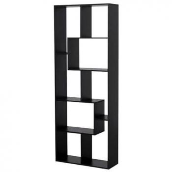Librería negra asimétrica de 8 compartimentos multiforme Jane