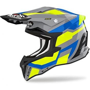 Airoh Casco de Cross Strycker Amarillo Glam con características de diseño moderno, acabado brillante, talla L, adecuado para motocross y con alta seguridad