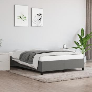 Cama solar sin colchón de tela gris oscuro 140x200 cm Vidaxl