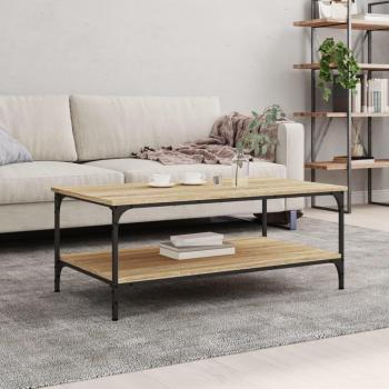Mesa de centro de madera de ingeniería 100x55x40 cm en colores Negro, Roble Sonoma y Roble ahumado, ideal como mesita de salón, comedor o auxiliar