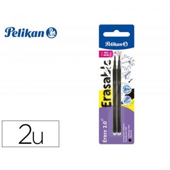 Recambio Roller Pelikan Erase 2.0 Color Negro Blister de 2 Unidades 9585019