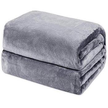 Mantas de Franela 200x230cm Súper Suaves Esponjosas para El Sofá Cama Colcha de Microfibra, Gris Oscuro