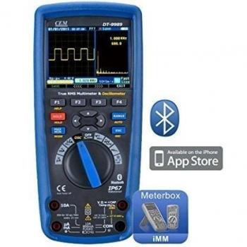 TRMS Multímetro + osciloscopio, Bluetooth, 50000 Mostrar, CEM DT de 9989