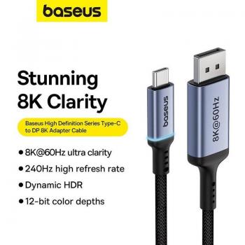 Cable Adaptador Baseus Alta Definición USB-C a DisplayPort 8K 60Hz 2m
