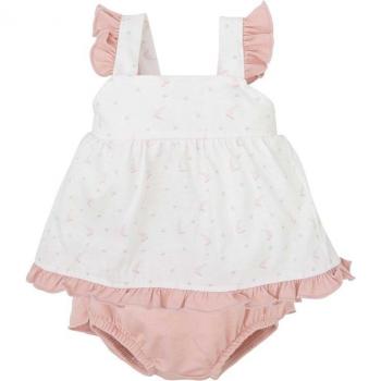 Conjunto de Jesusito y braguita para bebé niña en color rosa
