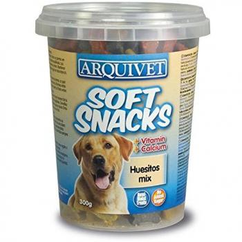 Arquivet Soft Snacks para Perro Huesitos Mix 300 gr, Aperitivos para Perro en Forma de Hueso, Chuches, recompensas y premios caninos, Alimento complementario