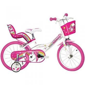 Bicicleta infantil para niñas de unicornio 14''
