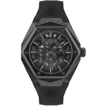 Philipp Plein The $Kull Spikes Men's Watch - Black Silicone, 45mm, Water Resistant