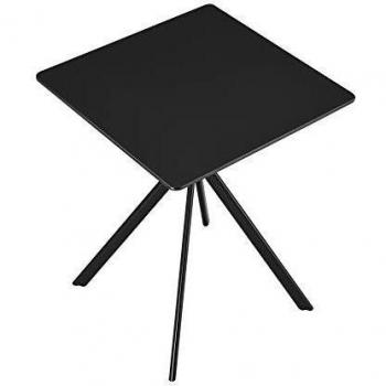 Mesa de comedor Ankara para 2 personas, tablero de MDF lacado negro, dimensiones 60 x 60 x 75 cm