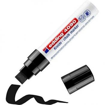 Edding 4090 marcador de tiza - negro - 1 rotulador de tiza - punta biselada 4-15 mm - rotuladores para cristal borrables - para pizarras, vidrio y espejos - tiza líquida de cobertura opaca
