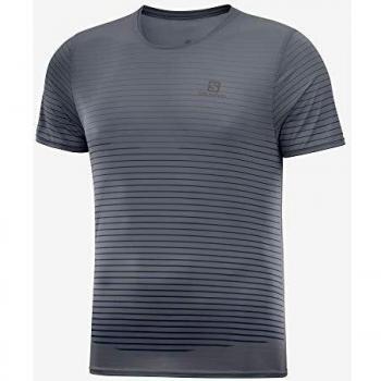 SALOMON Sense tee Camiseta, Hombre, Ebony/Black, XL