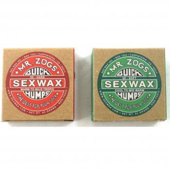 Cera para tabla de surf Sex Wax Quick Humps de Mr Zogs, capa base y capa superior para agua fría