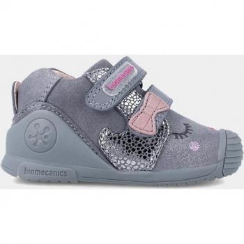 Biomecanics - Zapatillas de bebé niña tipo running bajas en piel con doble cierre adherente
