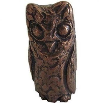 escultura estatua figura la lechuza el tuco 5,5 cm bronce noble patina marron