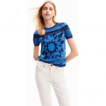 Desigual Chic Contrast Crew Neck Sweater - XXL