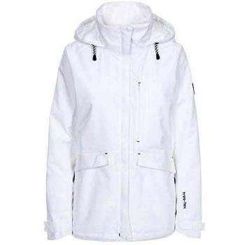 Trespass Voyage - Chaqueta impermeable para mujer con capucha oculta, Mujer, Chaqueta impermeable con capucha oculta., FAJKRATR0019_WHTS, blanco, S
