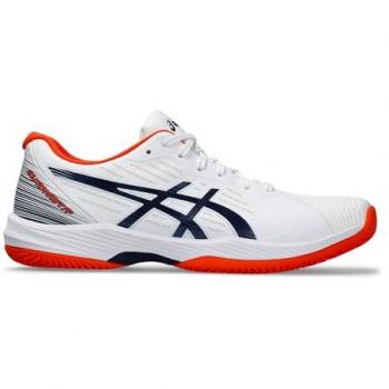Asics Zapatillas de tenis de hombre Solution Swift FF Clay Blanco Azul Marino 1041A299-104
