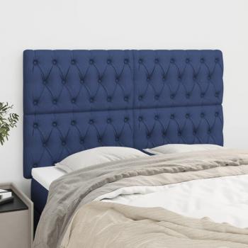 Cabeceros de tela azul 4 unidades 80x7x78/88 cm vidaXL