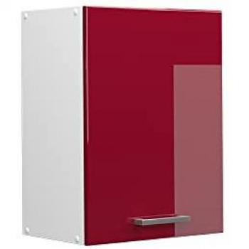 Vicco Mueble Alto Universal R-Line, Rojo Burdeos Alto Brillo, 45 cm con Puerta