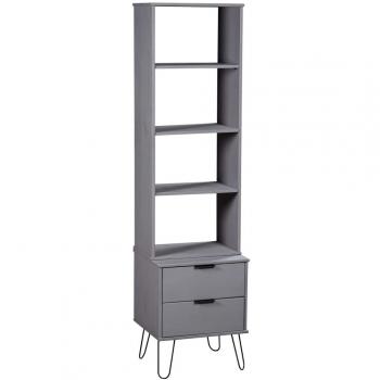 New York Grey Solid Pine Wood Bookcase