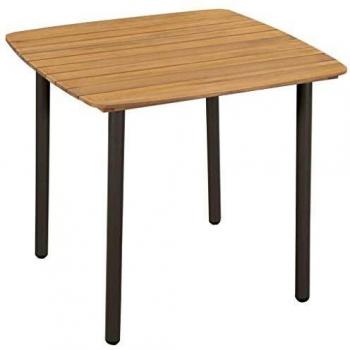 vidaXL Garden Table 80x80x72cm Solid Acacia Wood and Steel