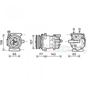 Compresor de aire acondicionado VAN WEZEL 1800K469